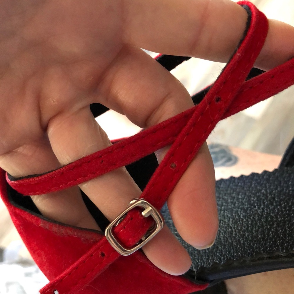 Red & Black Heels w/ Silver Toe (salsa dance) - Picture 8 of 8